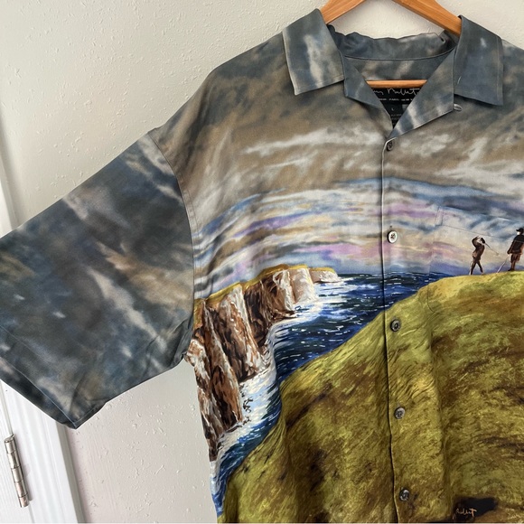 Guy Buffet Silk Golf Button Front Shirt Size Large - Picture 5 of 10